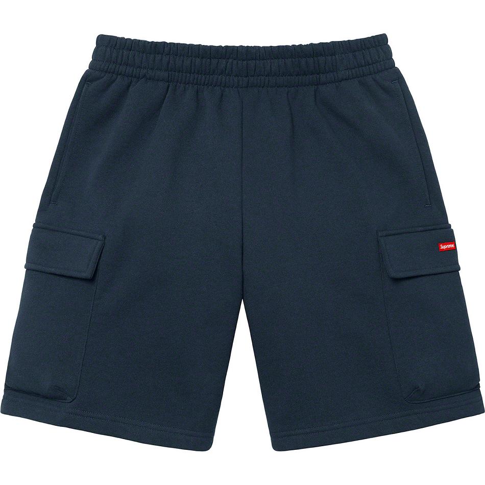 Bermudas Supreme Small Box Baggy Cargo Sweat Azul Marino | MX220MA