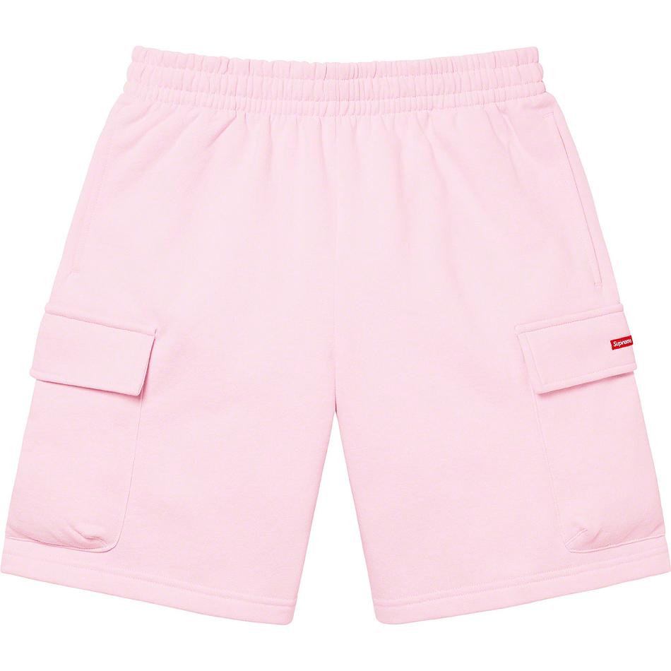 Bermudas Supreme Small Box Baggy Cargo Sweat Rosas | MX224RW