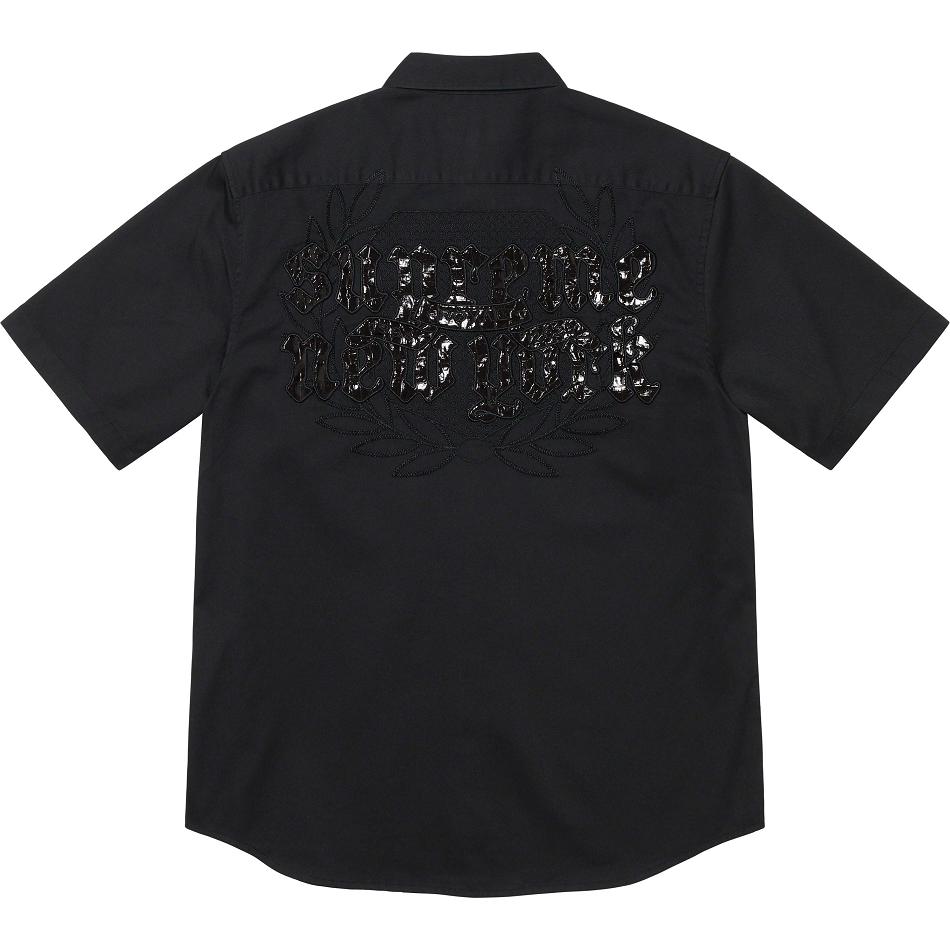 Camisas Supreme Croc Patch S/S Trabajo Negros | MX204PQ