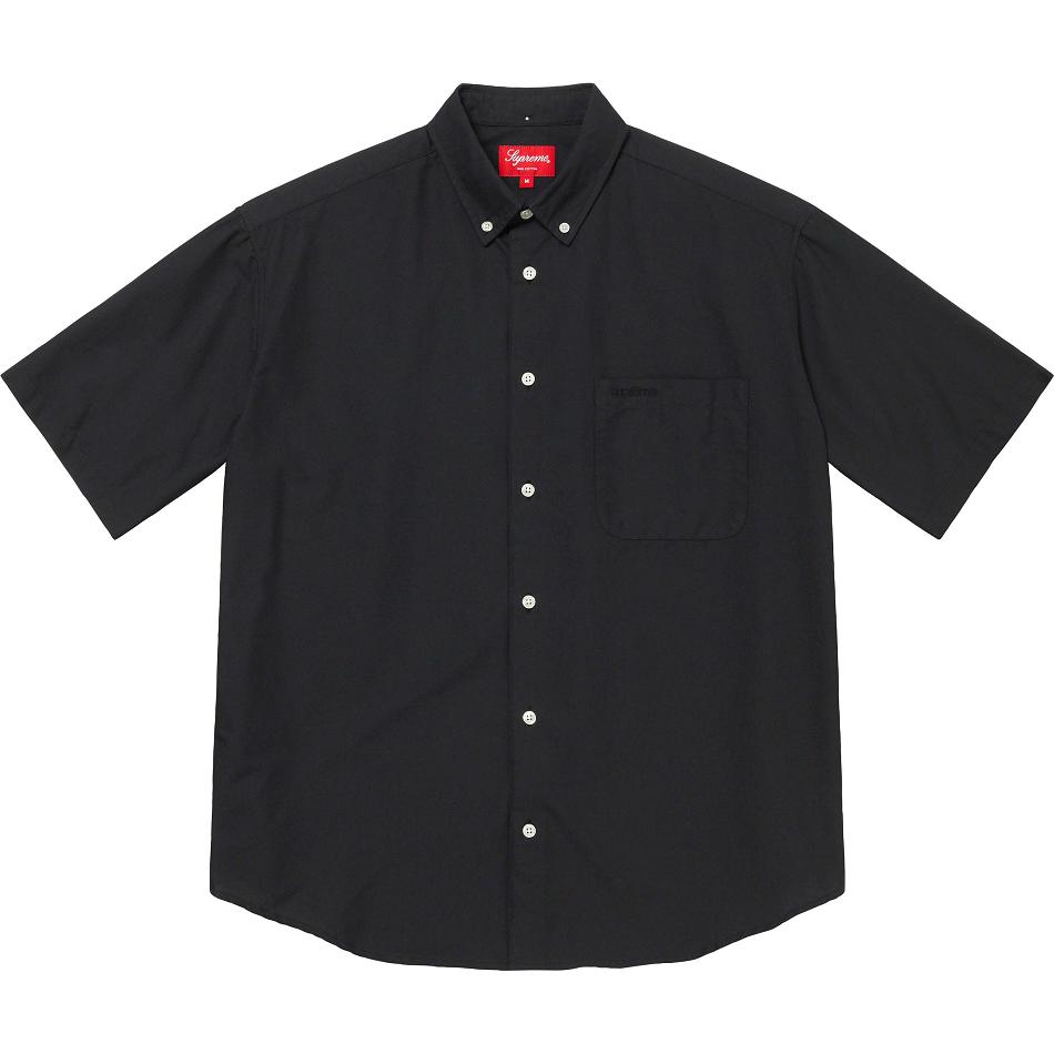 Camisas Supreme Loose Fit S/S Oxford Negros | MX207DN