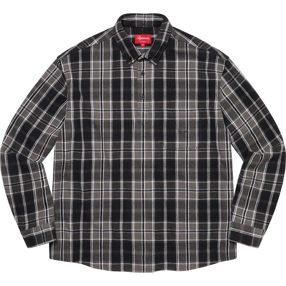 Camisas Supreme Pullover Plaid Flannel Negros | MX212KI