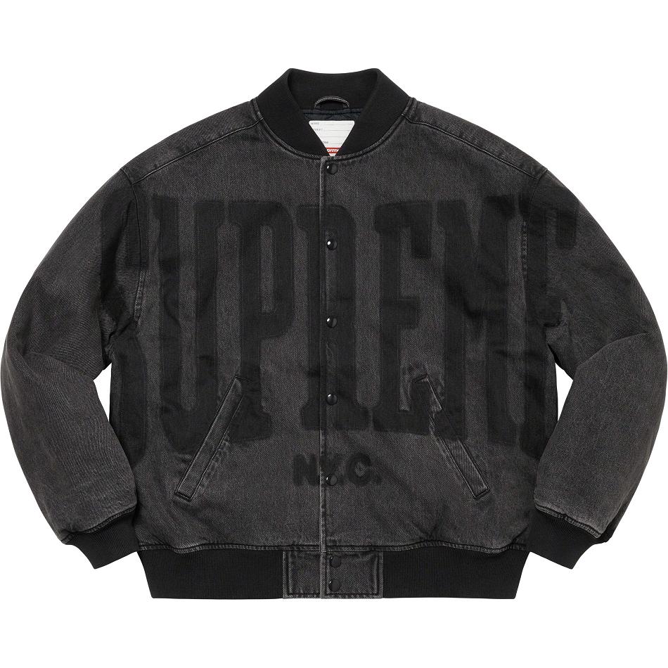 Chaquetas Supreme Washed Knockout Denim Varsity Negros | MX152PQ