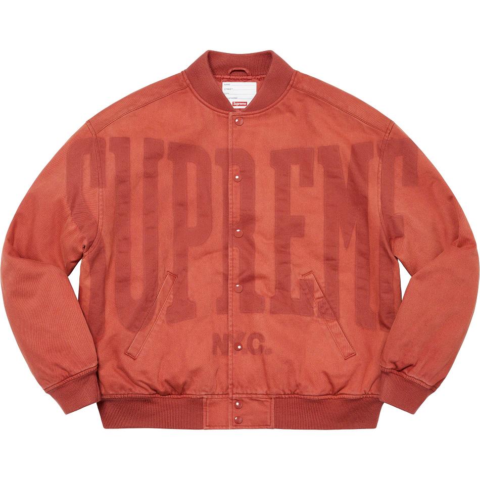 Chaquetas Supreme Washed Knockout Denim Varsity Rojos | MX153AP