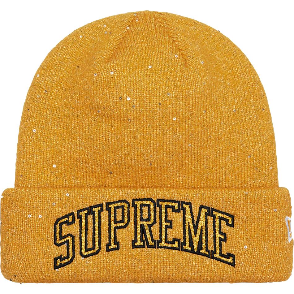 Sombreros Supreme New Era® Metallic Arc Beanie Dorados | MX444HK