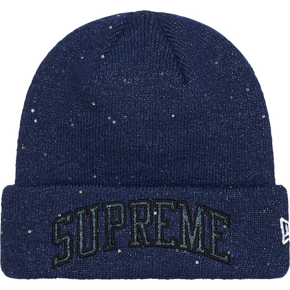 Sombreros Supreme New Era® Metallic Arc Beanie Azul Marino | MX446KI