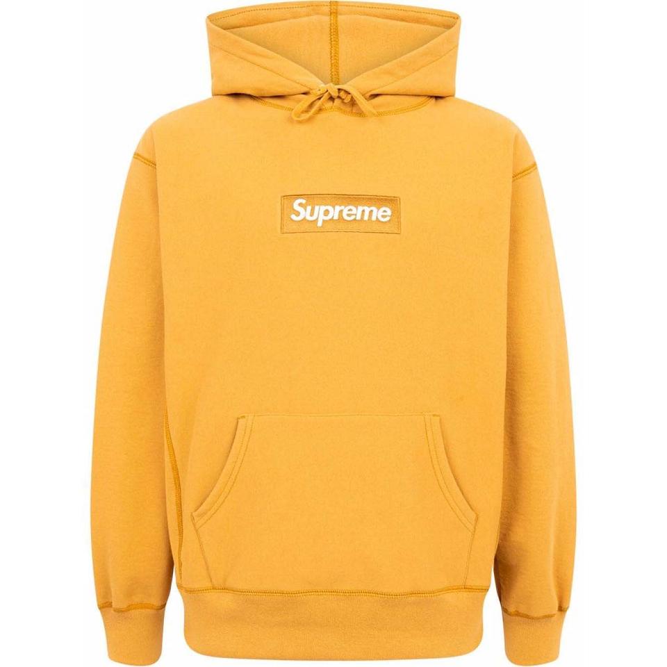 Sudadera Con Capucha Supreme Box Logo Amarillos | MX103DN