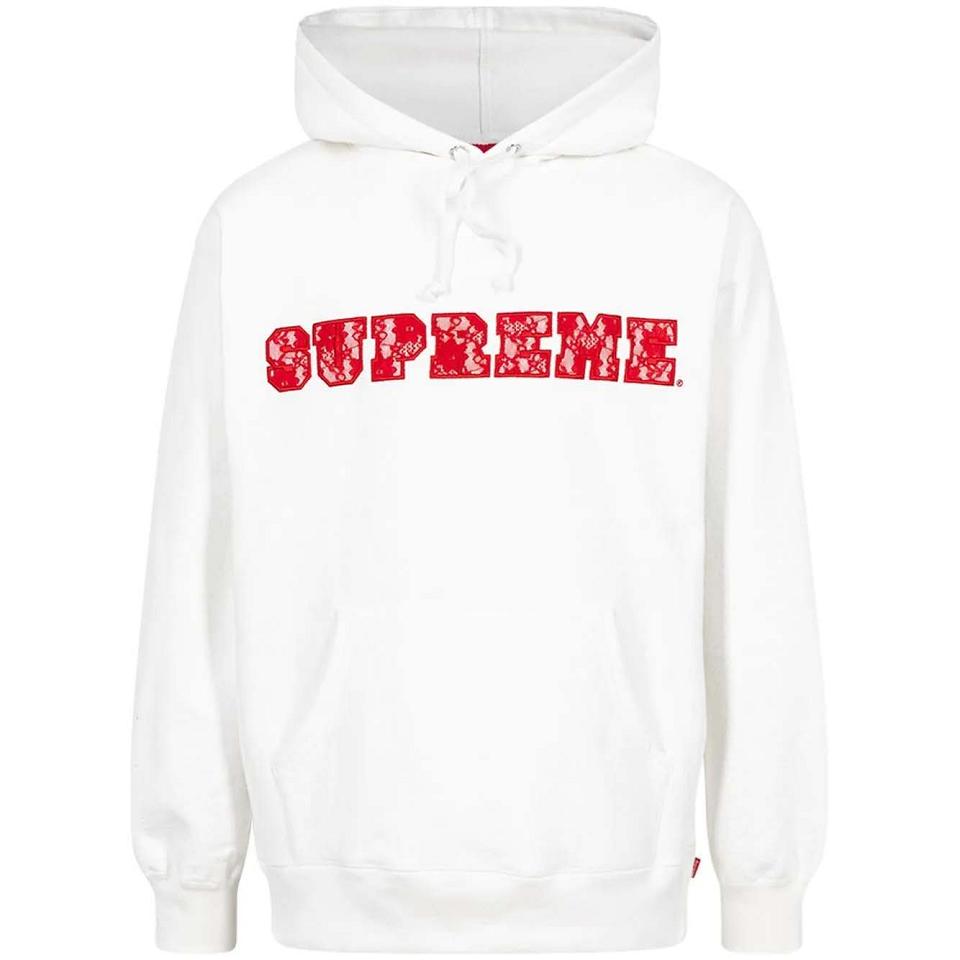 Sudadera Con Capucha Supreme Encaje Detail Logo Blancos | MX116MA