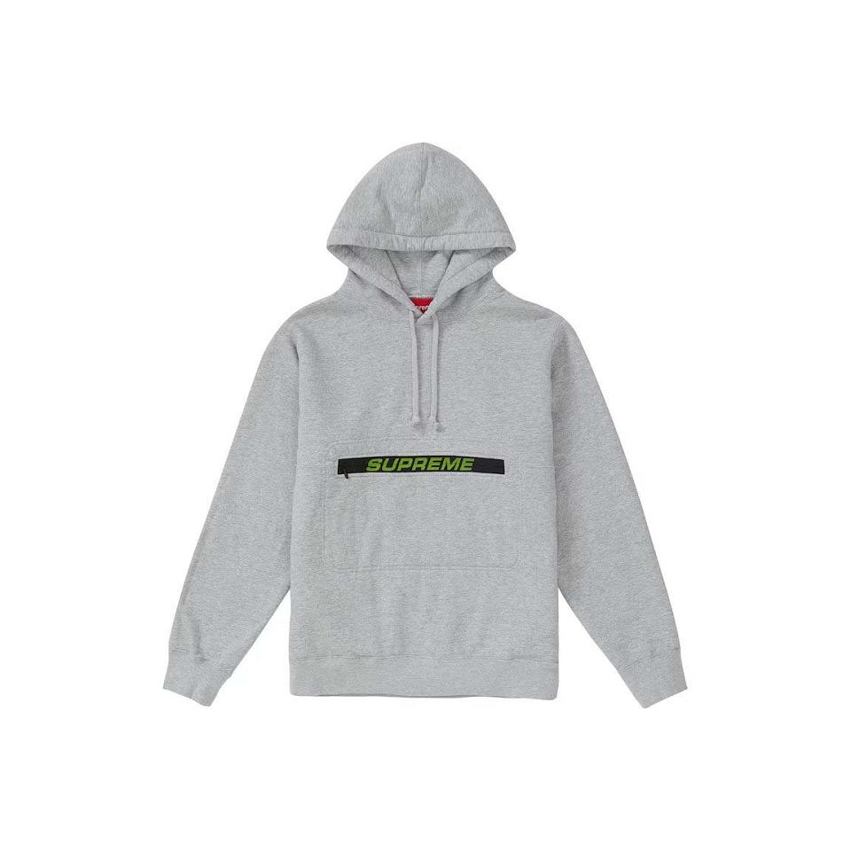 Sudaderas Supreme Zip Pouch Encapuchado Grises | MX338FM