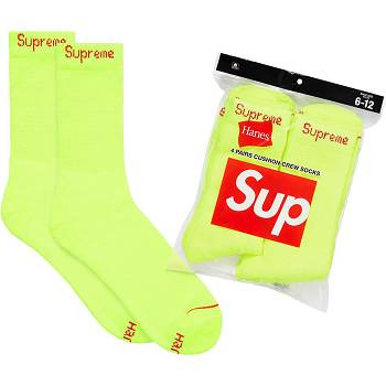 Calcetines Supreme Hanes® Crew Socks (4 Pack) Verdes | MX488IS