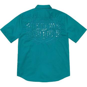 Camisas Supreme Croc Patch S/S Trabajo Aqua | MX206SO