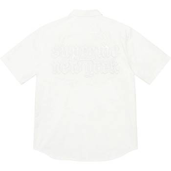 Camisas Supreme Croc Patch S/S Trabajo Blancos | MX205AP