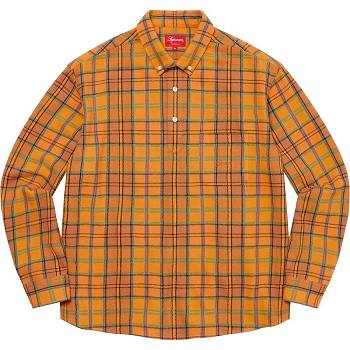 Camisas Supreme Pullover Plaid Flannel Dorados | MX214ZG