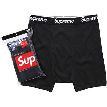 Ropa Interior Supreme Hanes® Boxer Briefs (4 Pack) Negros | MX489OR