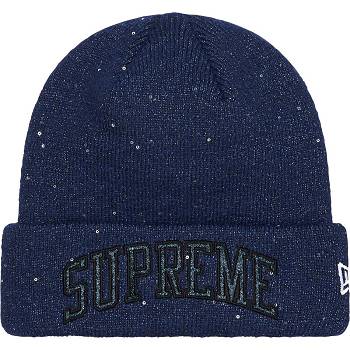 Sombreros Supreme New Era® Metallic Arc Beanie Azul Marino | MX446KI