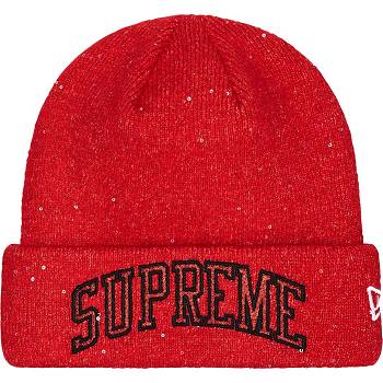 Sombreros Supreme New Era® Metallic Arc Beanie Rojos | MX447LH