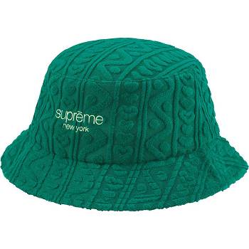 Sombreros Supreme Terry Pattern Crusher Verdes | MX449XF