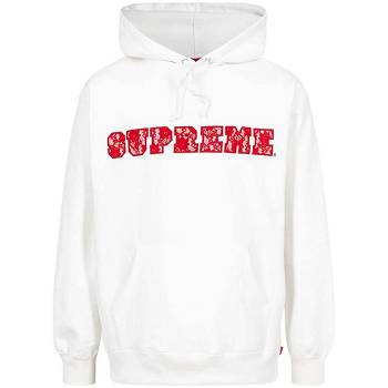 Sudadera Con Capucha Supreme Encaje Detail Logo Blancos | MX116MA